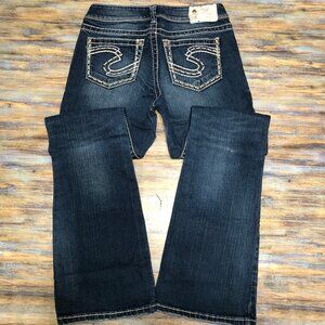 Silver Jeans ZUKI Flare Low Rise Blue Womens Size W27/L32